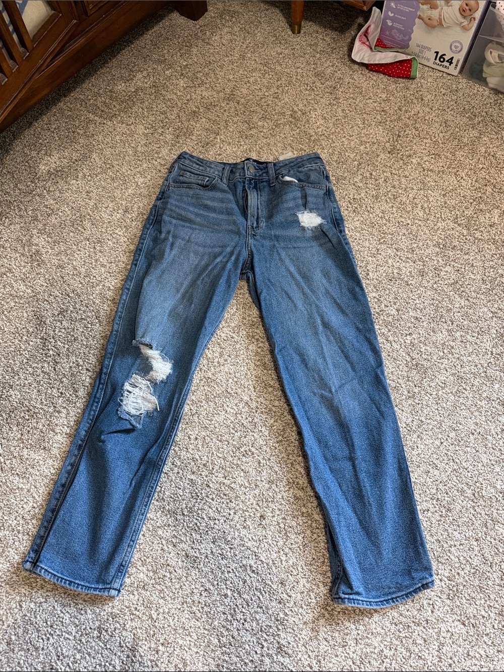 Hollister Ultra High Rise Vintage Straight Denim Jeans Vintage Stretch